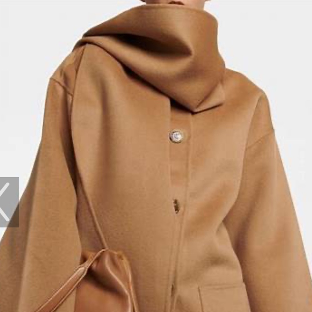 EUC - Toteme Wool Blend Scarf Coat Size 34 Camel